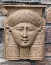 Load image into Gallery viewer, Egyptian Hathor Capital Relief fragment head bust wall plaque art Sculpture 12&quot; www.Neo-Mfg.com Museum reproduction
