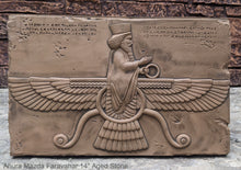 Load image into Gallery viewer, Assyrian Ahura Mazda Faravahar Persian Persepolis art Wall Sculpture 14&quot; www.Neo-Mfg.com
