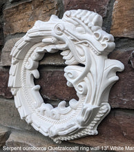 Load image into Gallery viewer, Serpent ouroboros Quetzalcoaltl ring Aztec Maya Artifact Carved Sculpture wall plaque relief 13&quot; www.Neo-Mfg.com
