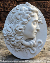 Load image into Gallery viewer, Medusa neoclassical cameo design Artifact Carved Sculpture Statue 10&quot; www.Neo-Mfg.com left or right face
