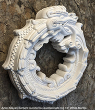 Load image into Gallery viewer, Serpent ouroboros Quetzalcoaltl ring Aztec Maya Artifact Carved Sculpture wall plaque relief 13&quot; www.Neo-Mfg.com
