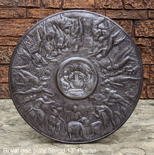 Load image into Gallery viewer, Roman Greek Royal disc Parthenon plate shield Sculptural wall relief plaque www.Neo-Mfg.com 13&quot; museum reproduction
