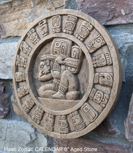 Load image into Gallery viewer, MAYAN AZTEC Haab Zodiac CALENDAR Sculptural wall relief plaque 8&quot; www.Neo-Mfg.com
