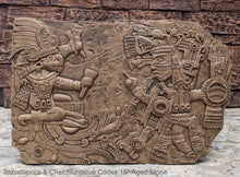 Load image into Gallery viewer, Aztec Maya Artifact Carved Tezcatlipoca &amp; Chalchiuhtlicue Sculpture Statue 16&quot; www.Neo-Mfg.com Wall art Codex
