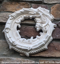 Load image into Gallery viewer, Serpent ouroboros Quetzalcoaltl ring Aztec Maya Artifact Carved Sculpture wall plaque relief 13&quot; www.Neo-Mfg.com
