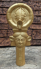 Load image into Gallery viewer, Egyptian Ankh Key Of Life Goddess Hathor sculpture carving www.NEO-MFG.com 9.8&quot;
