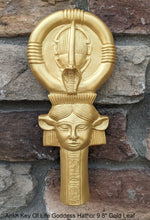 Load image into Gallery viewer, Egyptian Ankh Key Of Life Goddess Hathor sculpture carving www.NEO-MFG.com 9.8&quot;
