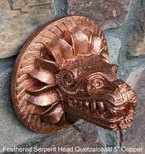 Load image into Gallery viewer, History Feathered Serpent Head of Quetzalcoaltl Aztec Maya Artifact Carved Sculpture Statue 5&quot; www.Neo-Mfg.com
