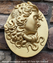 Load image into Gallery viewer, Medusa neoclassical cameo design Artifact Carved Sculpture Statue 10&quot; www.Neo-Mfg.com left or right face
