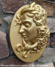 Load image into Gallery viewer, Medusa neoclassical cameo design Artifact Carved Sculpture Statue 10&quot; www.Neo-Mfg.com left or right face
