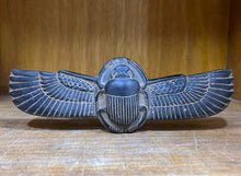 Load image into Gallery viewer, Egyptian winged Scarab relic figural relief replica gilt wall plaque Sculpture museum reproduction art 8&quot; www.Neo-Mfg.com home decor
