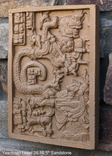 Load image into Gallery viewer, Aztec Mayan Yaxchilán Lintel 25 Sculpture 10.5&quot; www.Neo-Mfg.com Plaque relief carving
