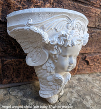 Load image into Gallery viewer, Angel winged child face baby corbel wall sconce shelf 8&quot; sculpture www.NEO-MFG.com
