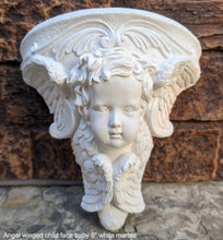 Load image into Gallery viewer, Angel winged child face baby corbel wall sconce shelf 8&quot; sculpture www.NEO-MFG.com
