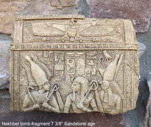 Load image into Gallery viewer, Egyptian Nekhbet tomb fragment Sculptural wall relief www.Neo-Mfg.com 7 3/8&quot;
