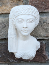 Load image into Gallery viewer, Egyptian Princess of Akhenaton Meritaten bust wall mount relief Sculpture statue www.Neo-Mfg.com Museum Reproduction 6.75&quot;
