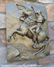 Load image into Gallery viewer, History Napoleon Crossing the Alps Artifact Carved Sculpture Statue wall high relief plaque www.Neo-Mfg.com 12&quot;
