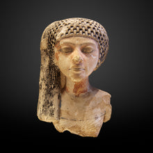 Load image into Gallery viewer, Egyptian Princess of Akhenaton Meritaten bust wall mount relief Sculpture statue www.Neo-Mfg.com Museum Reproduction 6.75&quot;
