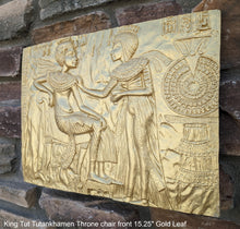 Load image into Gallery viewer, Egyptian King Tut Tutankhamen Throne chair front Sculptural wall relief plaque www.Neo-Mfg.com 15.25&quot;
