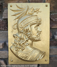 Load image into Gallery viewer, Roman Greek Siegfried Brunhild Song of the Nibelungs German mythology Figure Sculptural Wall frieze plaque relief www.Neo-Mfg.com 18.75&quot;
