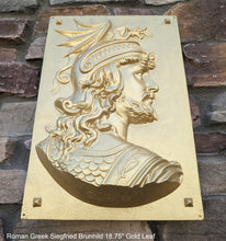 Load image into Gallery viewer, Roman Greek Siegfried Brunhild Song of the Nibelungs German mythology Figure Sculptural Wall frieze plaque relief www.Neo-Mfg.com 18.75&quot;
