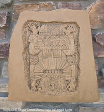 Load image into Gallery viewer, MAYAN AZTEC Tlaltlecuhtli Stone Codex Zumarraga Sculptural wall relief plaque Museum Quality www.Neo-Mfg.com 16&quot;
