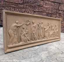 Load image into Gallery viewer, Roman Greek Thorvaldsen The Ages of Love 1824 Cherub nursery plaque wall relief www.Neo-Mfg.com 18&quot;
