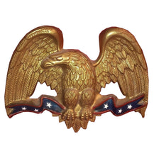 Load image into Gallery viewer, Eagle Perched on Ribbon wall plaque 3D Decor Hand Crafted relief art www.Neo-Mfg.com home decor 16&quot;
