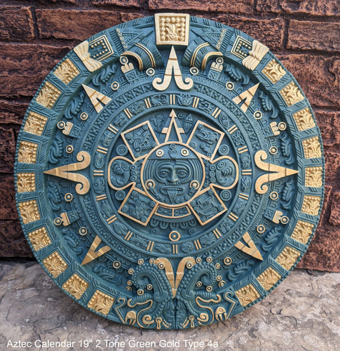 History MAYAN AZTEC CALENDAR Sculptural wall relief plaque 19