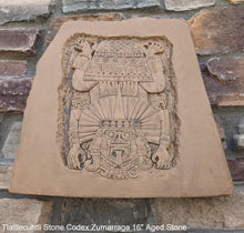 Load image into Gallery viewer, MAYAN AZTEC Tlaltlecuhtli Stone Codex Zumarraga Sculptural wall relief plaque Museum Quality www.Neo-Mfg.com 16&quot;
