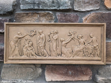 Load image into Gallery viewer, Roman Greek Thorvaldsen The Ages of Love 1824 Cherub nursery plaque wall relief www.Neo-Mfg.com 18&quot;
