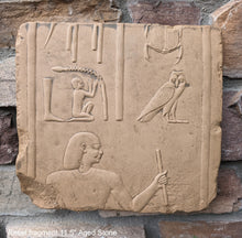 Load image into Gallery viewer, Egyptian Relief fragment wall plaque art Sculpture 11.5&quot; www.Neo-Mfg.com Museum reproduction Penn
