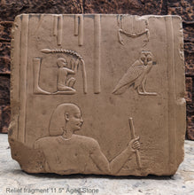 Load image into Gallery viewer, Egyptian Relief fragment wall plaque art Sculpture 11.5&quot; www.Neo-Mfg.com Museum reproduction Penn
