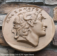 Load image into Gallery viewer, Roman Greek Apollo Hellenistic coin Sculpture Wall plaque relief 10&quot; tall www.Neo-Mfg.com
