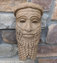 Load image into Gallery viewer, Assyrian king Sargon bust Carved Persian wall sculpture plaque 10.5&quot; www.Neo-Mfg.com Museum Replica
