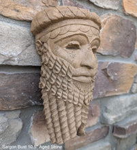 Load image into Gallery viewer, Assyrian king Sargon bust Carved Persian wall sculpture plaque 10.5&quot; www.Neo-Mfg.com Museum Replica
