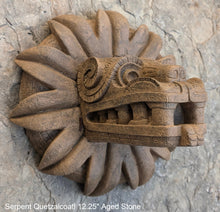 Load image into Gallery viewer, History Feathered Serpent Head of Quetzalcoaltl Aztec Maya Artifact Carved Sculpture Statue 12.25&quot; Grand Size www.Neo-Mfg.com
