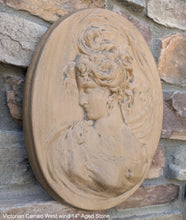 Load image into Gallery viewer, Victorian Cameo silhouette West Wind Sculpture wall Plaque Bas relief 14&quot; www.Neo-Mfg.com left face c11
