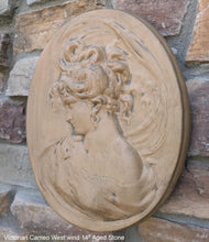 Load image into Gallery viewer, Victorian Cameo silhouette West Wind Sculpture wall Plaque Bas relief 14&quot; www.Neo-Mfg.com left face c11
