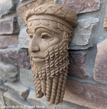 Load image into Gallery viewer, Assyrian king Sargon bust Carved Persian wall sculpture plaque 10.5&quot; www.Neo-Mfg.com Museum Replica
