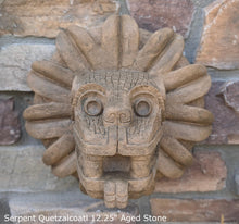 Load image into Gallery viewer, History Feathered Serpent Head of Quetzalcoaltl Aztec Maya Artifact Carved Sculpture Statue 12.25&quot; Grand Size www.Neo-Mfg.com
