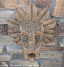 Load image into Gallery viewer, History Feathered Serpent Head of Quetzalcoaltl Aztec Maya Artifact Carved Sculpture Statue 12.25&quot; Grand Size www.Neo-Mfg.com
