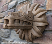 Load image into Gallery viewer, History Feathered Serpent Head of Quetzalcoaltl Aztec Maya Artifact Carved Sculpture Statue 12.25&quot; Grand Size www.Neo-Mfg.com
