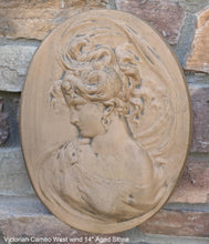 Load image into Gallery viewer, Victorian Cameo silhouette West Wind Sculpture wall Plaque Bas relief 14&quot; www.Neo-Mfg.com left face c11
