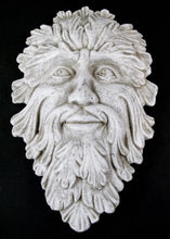 Load image into Gallery viewer, Green Man Leaf Face 14&quot; Tree Man Mythical wall Sculpture Mask Wall Plaque Vintage sculpture 14&quot; www.Neo-Mfg.com
