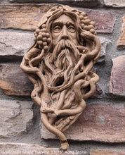 Load image into Gallery viewer, Nature Garden Greenman Grape Harvest Sculptural wall relief bust www.Neo-Mfg.com 13.75&quot;
