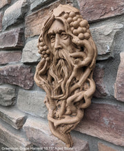 Load image into Gallery viewer, Nature Garden Greenman Grape Harvest Sculptural wall relief bust www.Neo-Mfg.com 13.75&quot;
