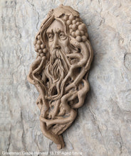 Load image into Gallery viewer, Nature Garden Greenman Grape Harvest Sculptural wall relief bust www.Neo-Mfg.com 13.75&quot;
