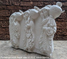 Load image into Gallery viewer, Roman Greek slab VI Parthenon north frieze three youths bearing hydriai Sculptural Wall relief www.Neo-Mfg.com 15.5&quot;
