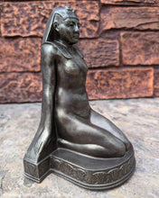 Load image into Gallery viewer, Egyptian kneeling female carving sculpture statue bookend revival Peinlich 7.5&quot; www.NEO-MFG.com sold as one - each
